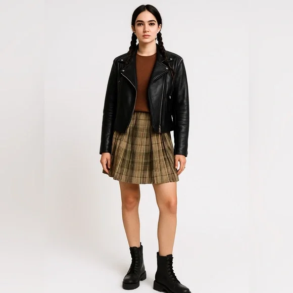 GUNEX Pleated‎ Plaid Skirt, Cotton, size 6 - Picture 10 of 10